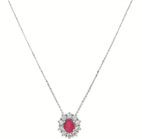 Collar Bliss Mujer in Oro blanco Rubino 0.35 Ct 20096545 - 20096545